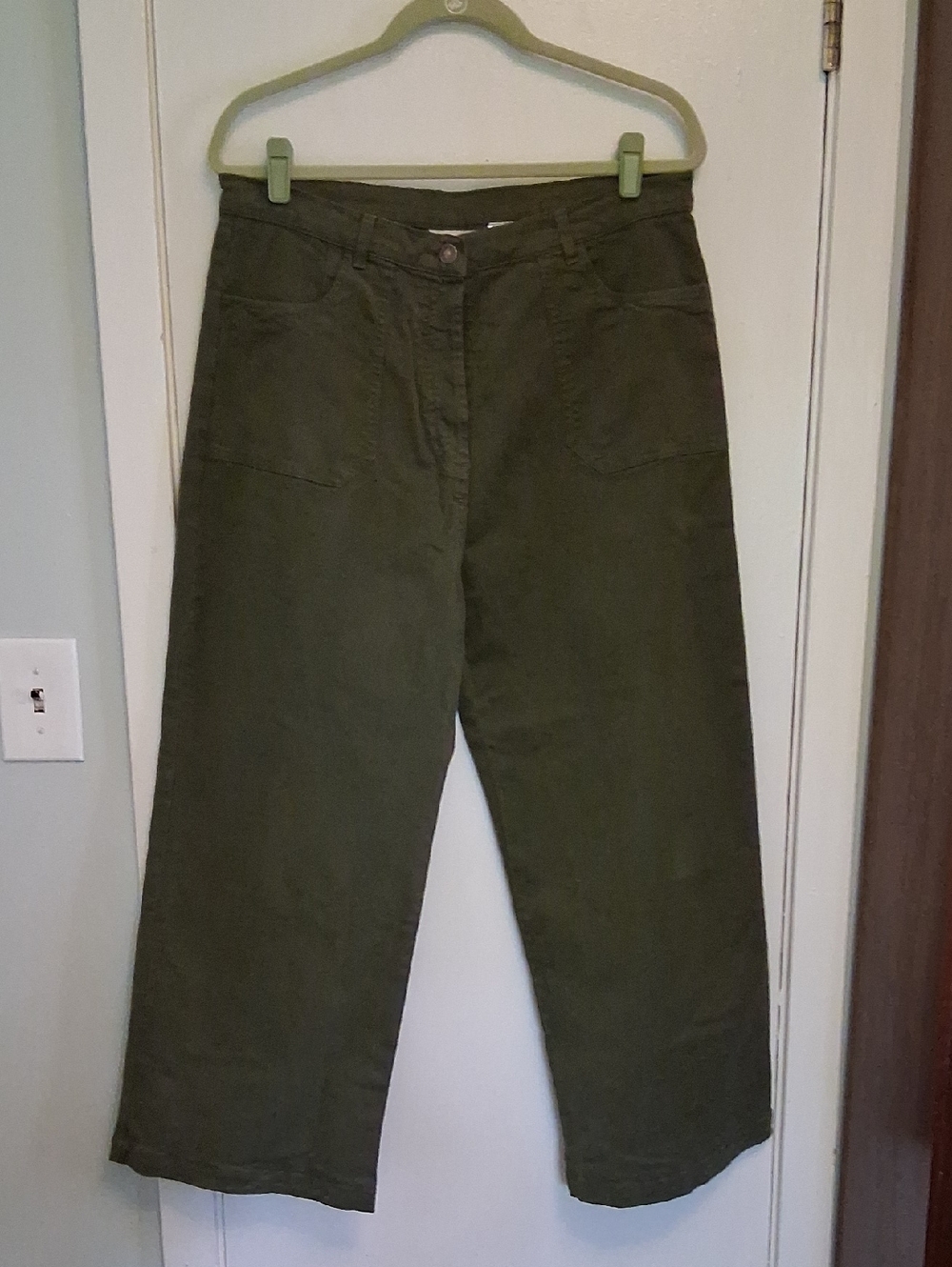 Loup Simone Dark Olive Wide-Leg Pants